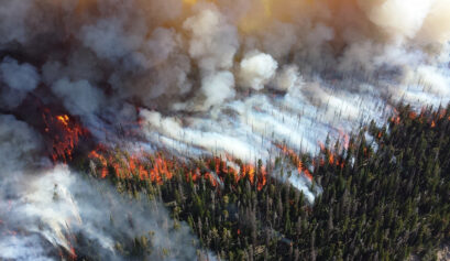 Metsäpalo ilmasta kuvattuna